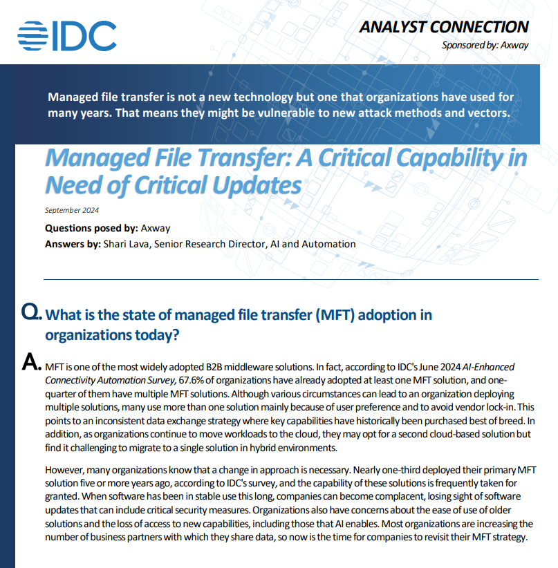 IDC Managed File Transfer Analyst Connection